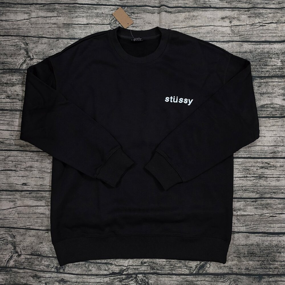Stussy Black Printed Long-Sleeved Sweatshirt